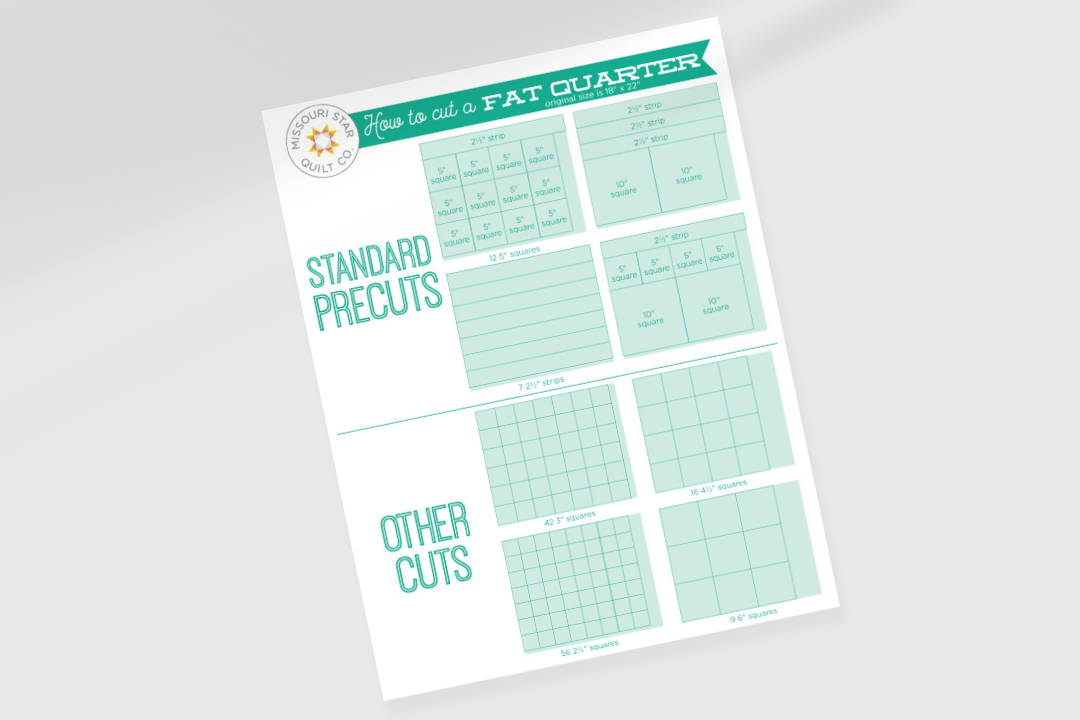 Free printable fat quarter cutting chart 