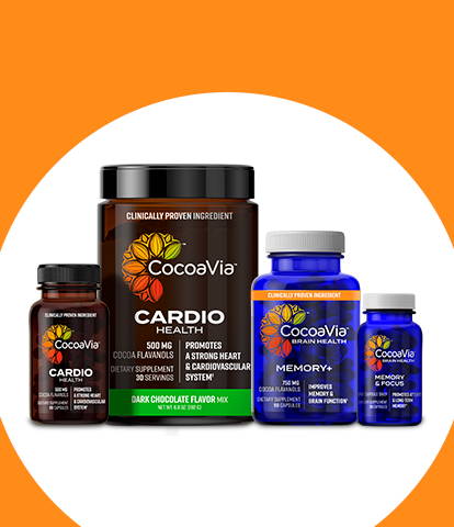 Cocoavia Family of products featuring Cardio Health and Brain Health Products