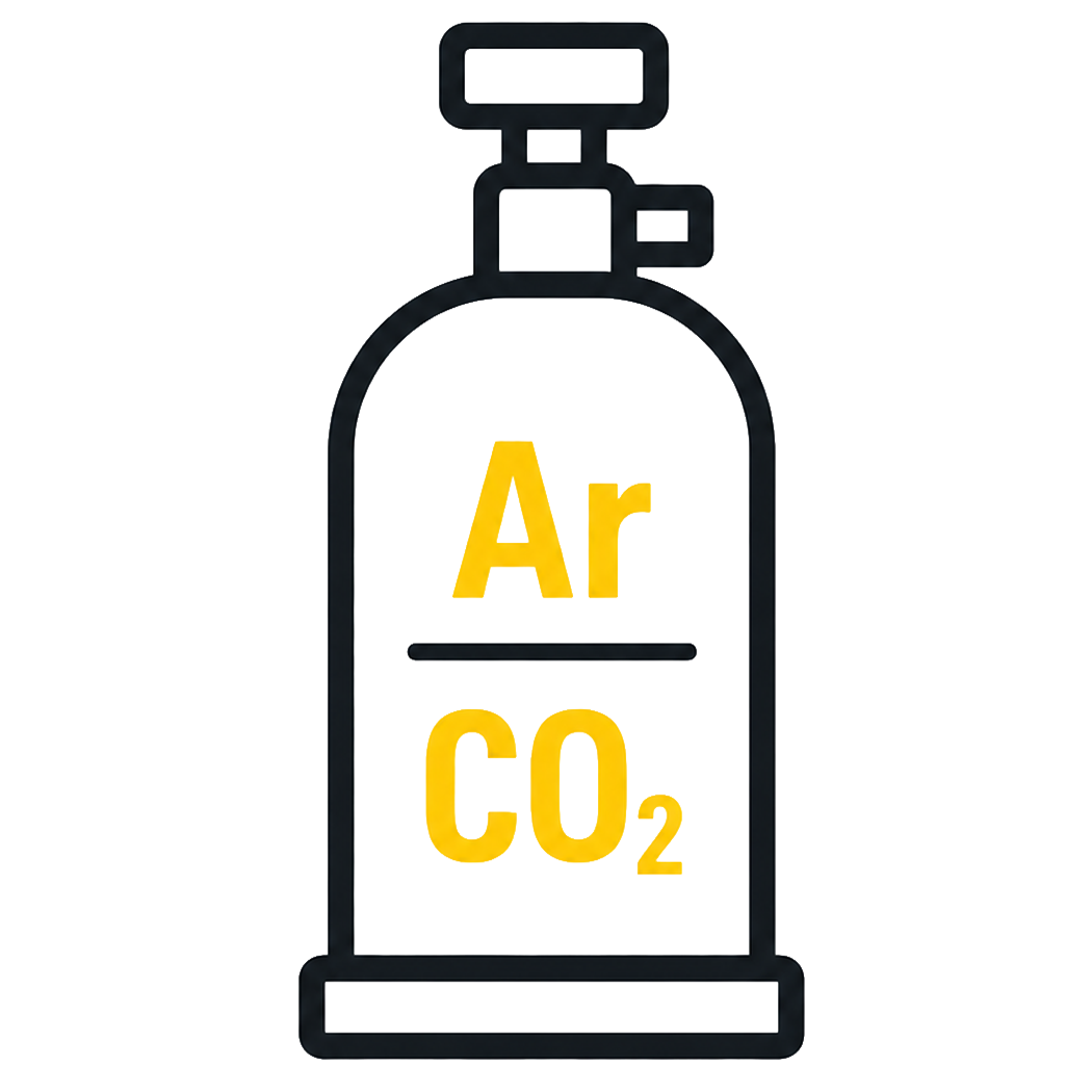 Gas cylinder labeled with 