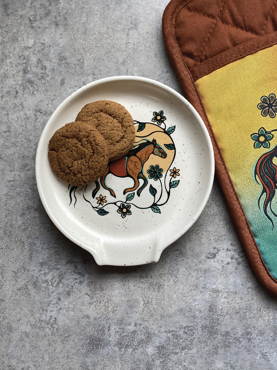Horse (Bebezhigooganzhii) Spoon Rest by Storm Angeconeb, Lac Seul First Nation, Ojibwe