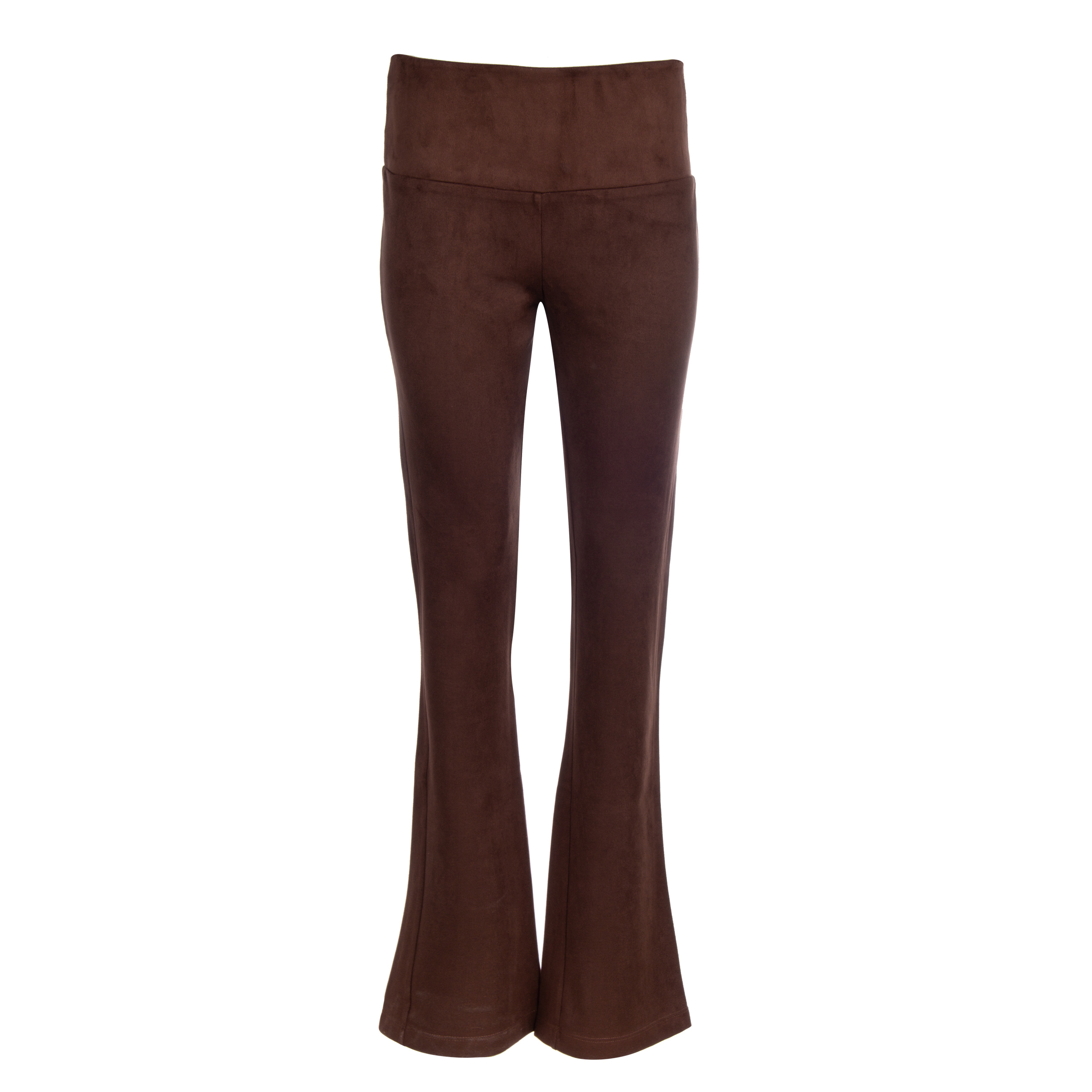 Flat image of brown micro suede pants by Ala von Auersperg