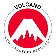 Logo for Volcano Construction Products featuring a mountain design.