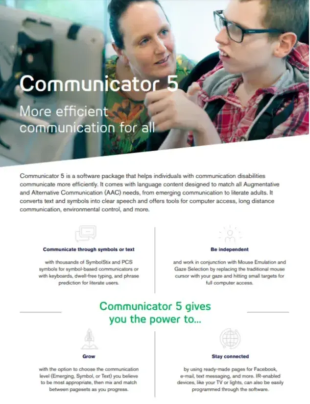 Communicator 5 PI Sheet