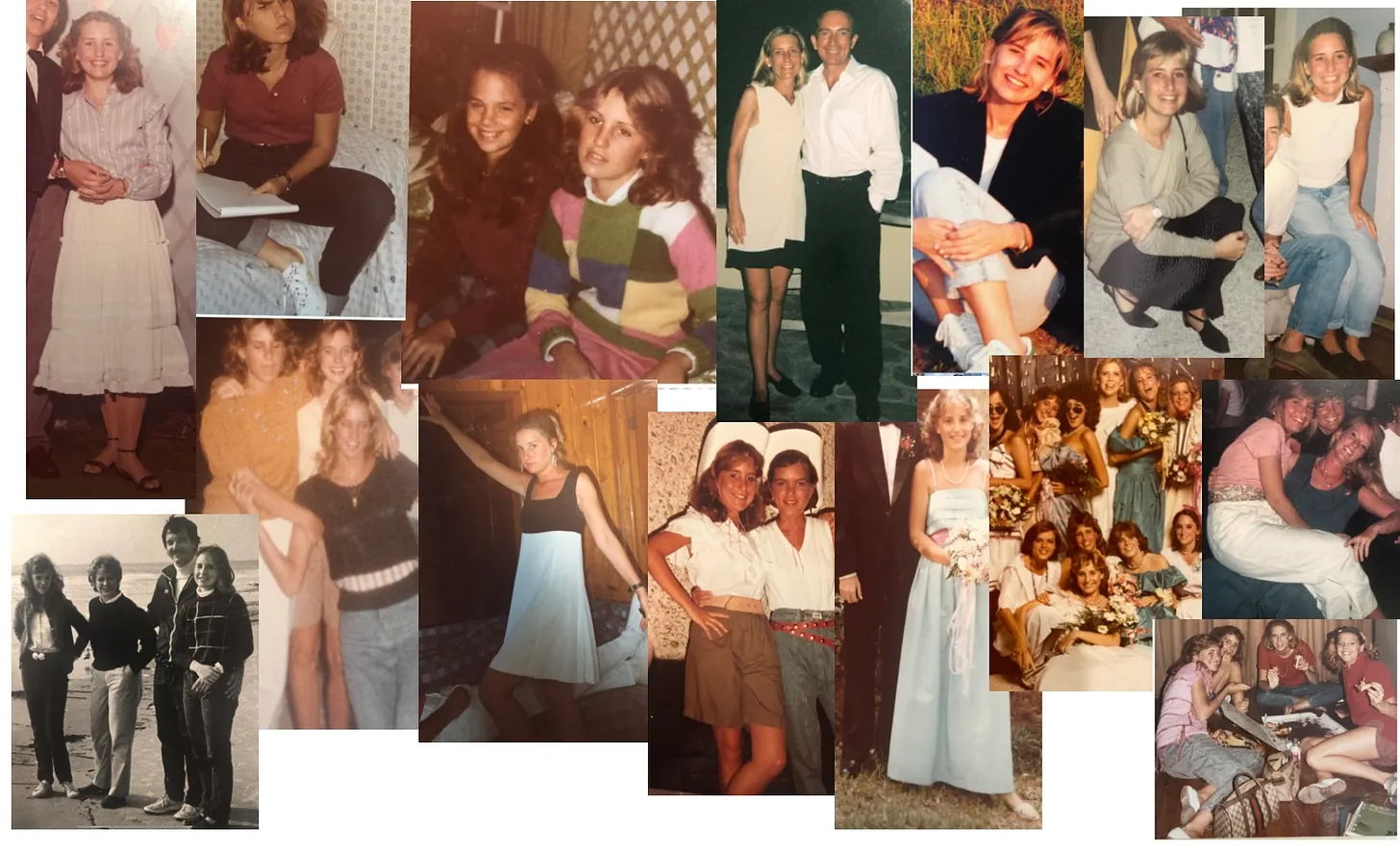 A collage of vintage photographs featuring various groups of people.