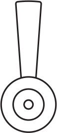 Line drawing of the GW100x Headphones pictured from the side.