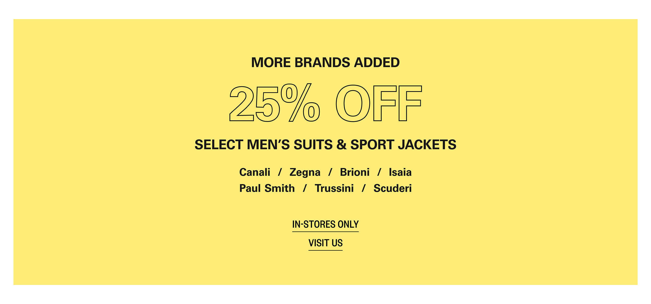 25% of Select Suits & Sport Jackets
