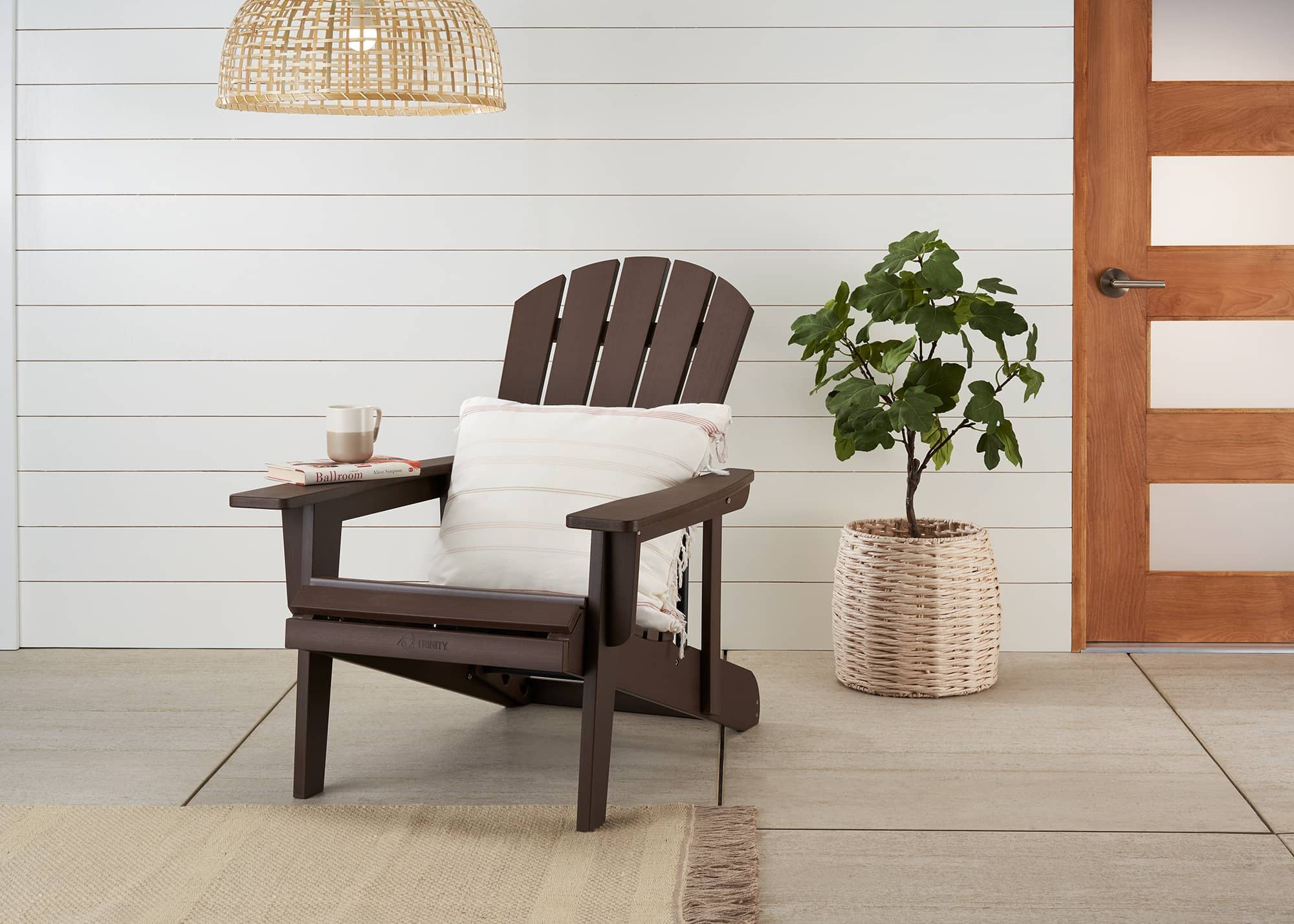 brown outdoor adirondack chair