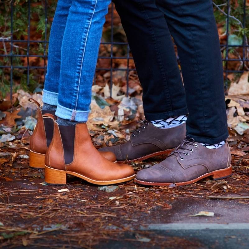 Women's size 12 extended size ankle bootie in light brown leather — The Catalina by Adelante.