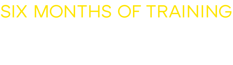Text promoting six months of training for £30.