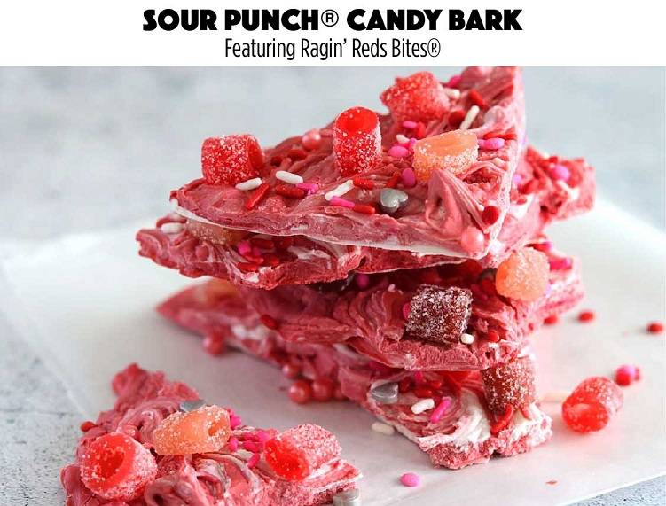 Sour Punch Candy Bark featuring Ragin' Reds Bites