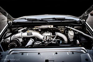 GMC engine bay with performance components