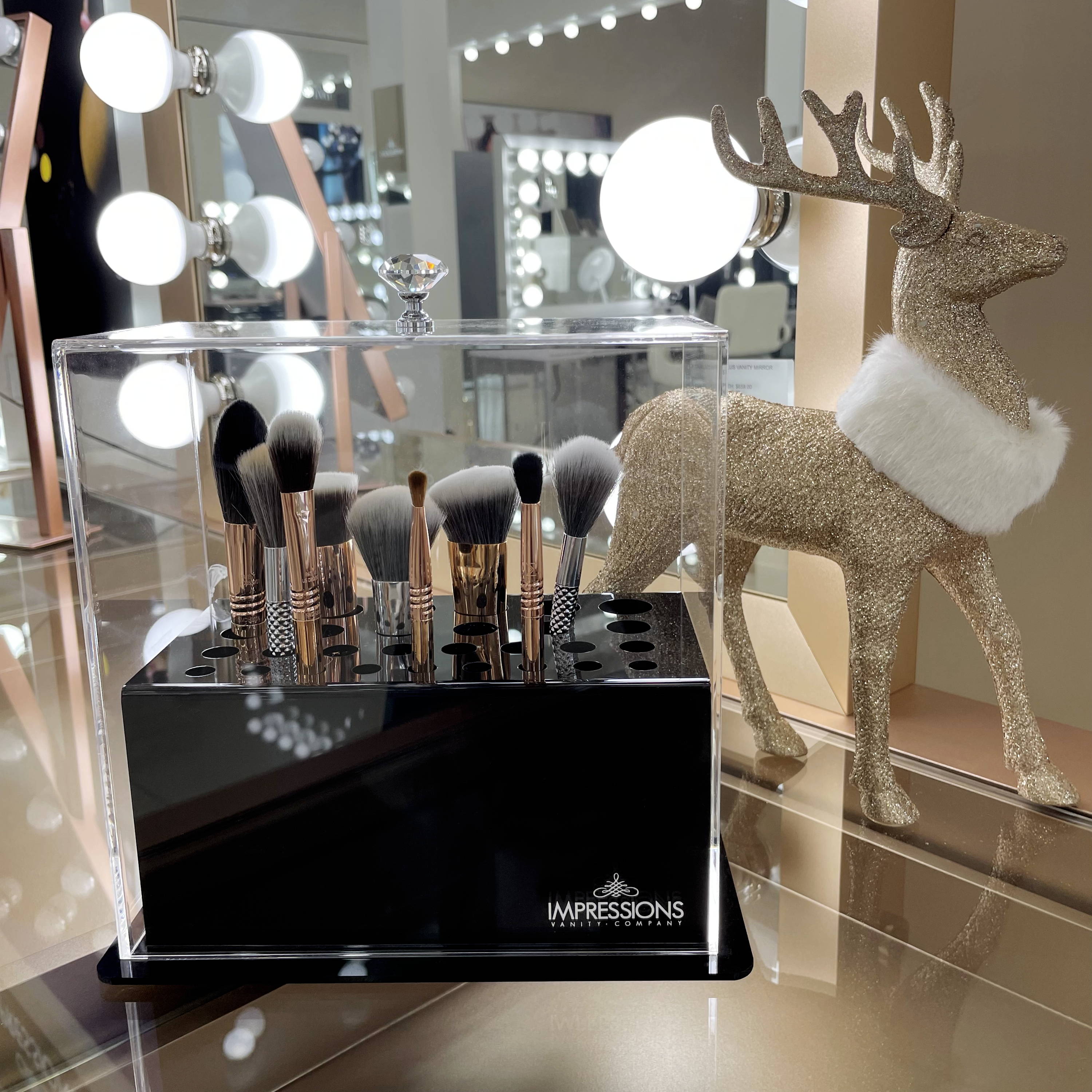 diamond collection acrylic makeup brush display holder
