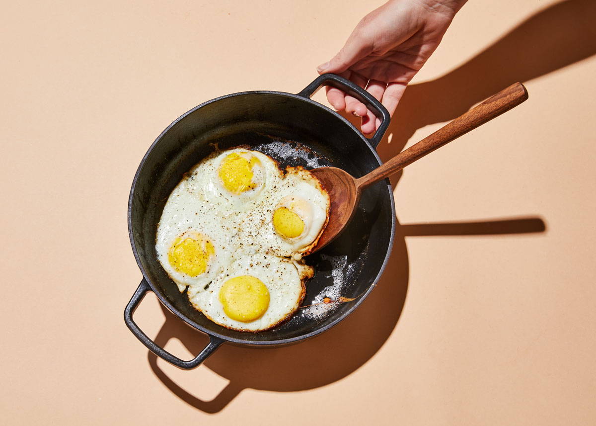 Covered Fried Eggs, recipe by Edna Lewis