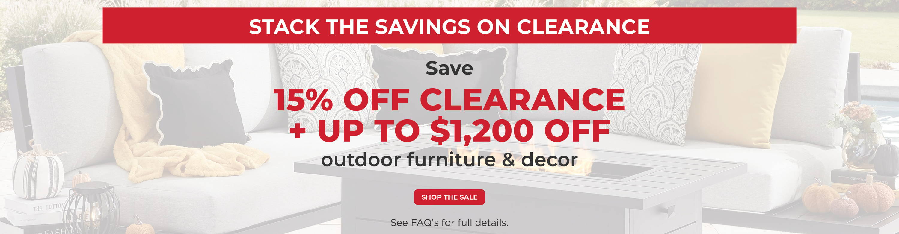 Stack the savings on clearance: 15% off and up to $1,200 off.