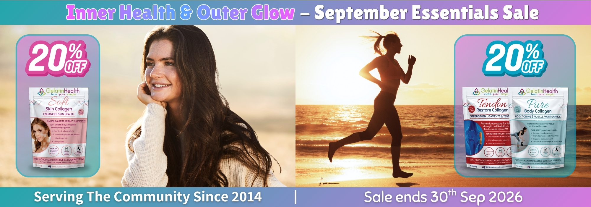September 20% Off Soft Skin, Tendon Restore and Pure Body Collagen