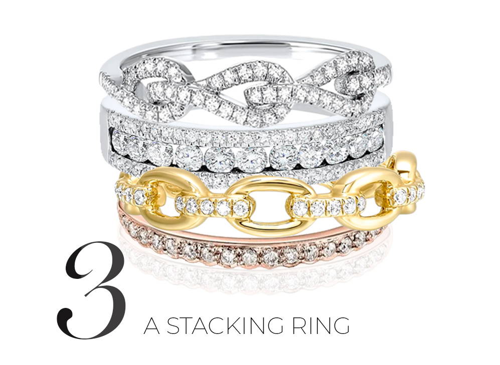 stack of diamond rings