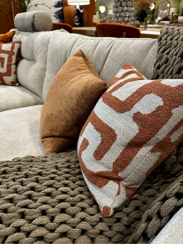 A sofa on display inside BF Home in Norwich