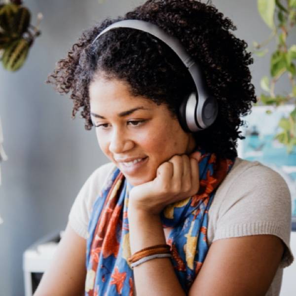 Girl in headphones