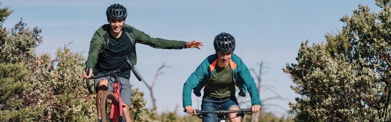 Trail riding on Specialized bicycles. 