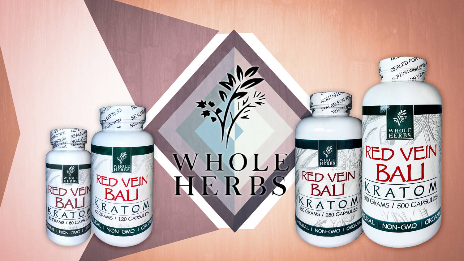 Whole Herbs Red Vein Bali Capsules Various Sizes Banner