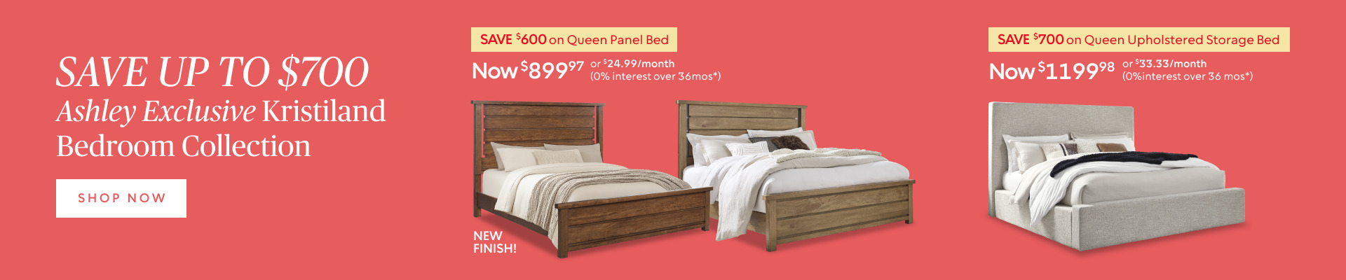Your Choice save up to $700 on the ​ Ashley Exclusive Kristiland Bedroom Collection ​