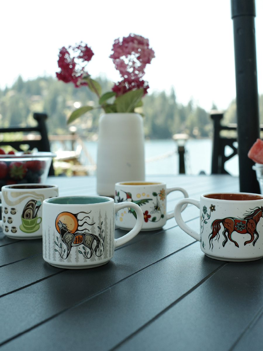 Ceramic Espresso Mugs featuring Indigenous artwork