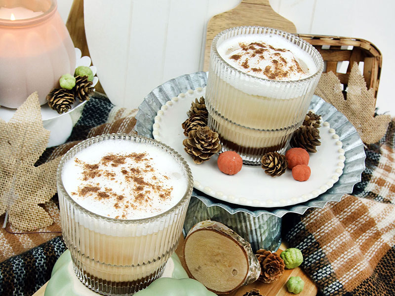 Homemade pumpking spice lattes.