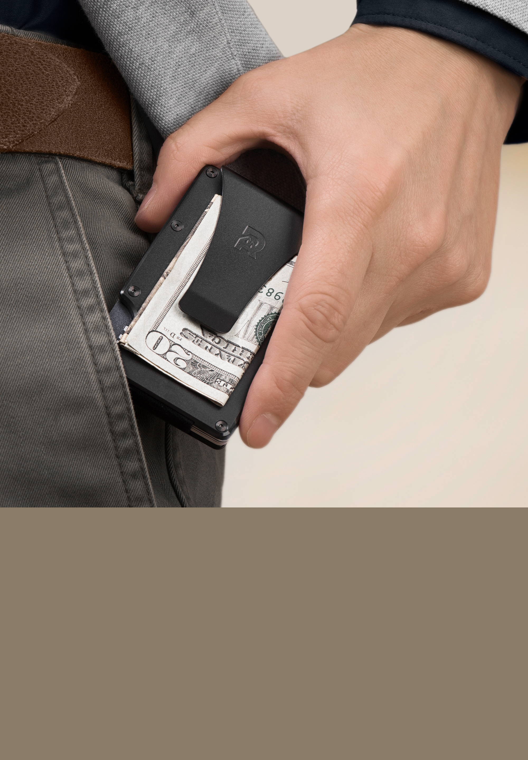 The ridge Wallet aluminio RAW Cash Strapdinero bandamonedero RFID seguro 