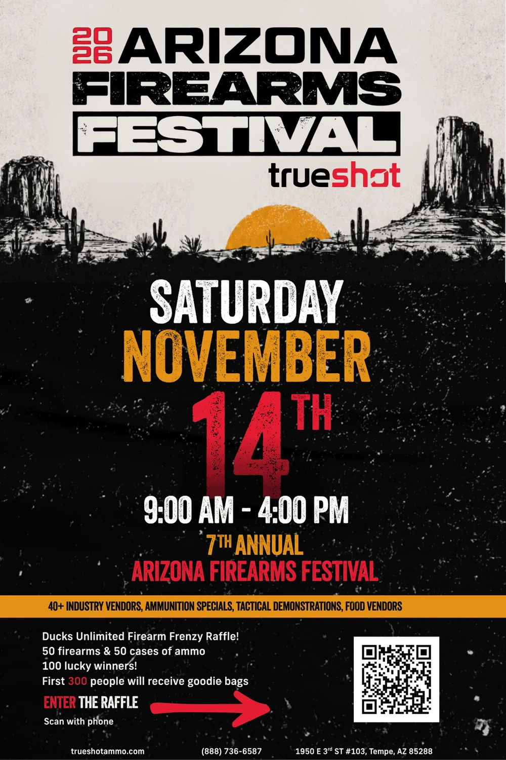 Arizona Firearms Festival poster, Saturday, November 14th, 9 AM to 4 PM.