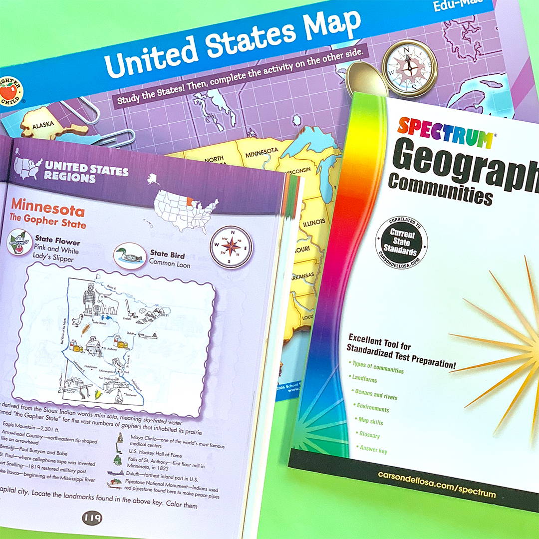 Geography Book and Map