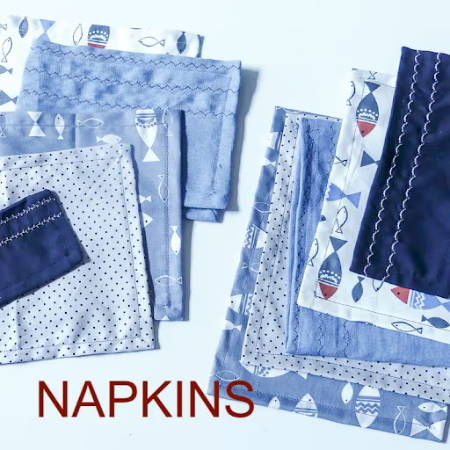 Different napkins made out of fabric scraps for daily use