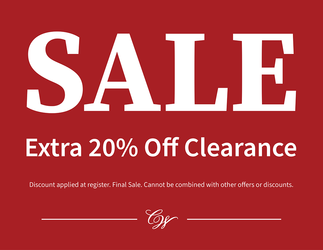 Extra 20% Off Clearance