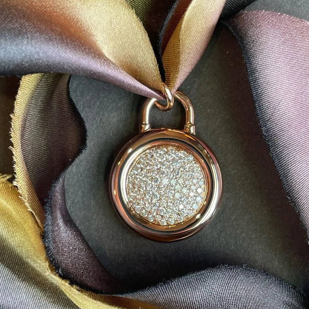 pave diamond locket with ribbon