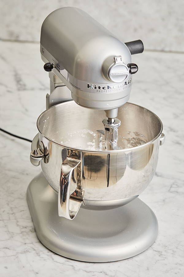 Ingredients being mixed in stand-mixer