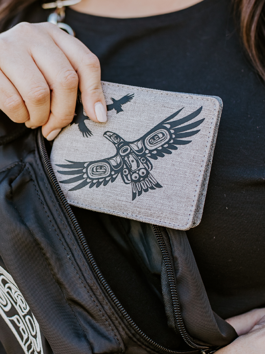 Salmon Crosshatch Wallet by Maynard Johnny Jr.