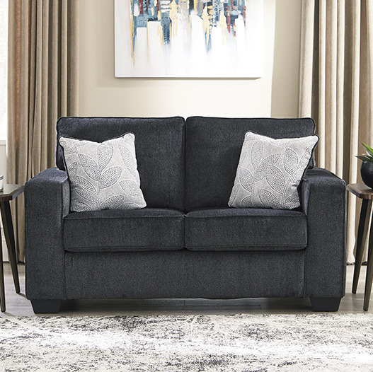 Black Loveseat with White Cushions for Living Room - Shop Now | Ashley Furniture Homestore