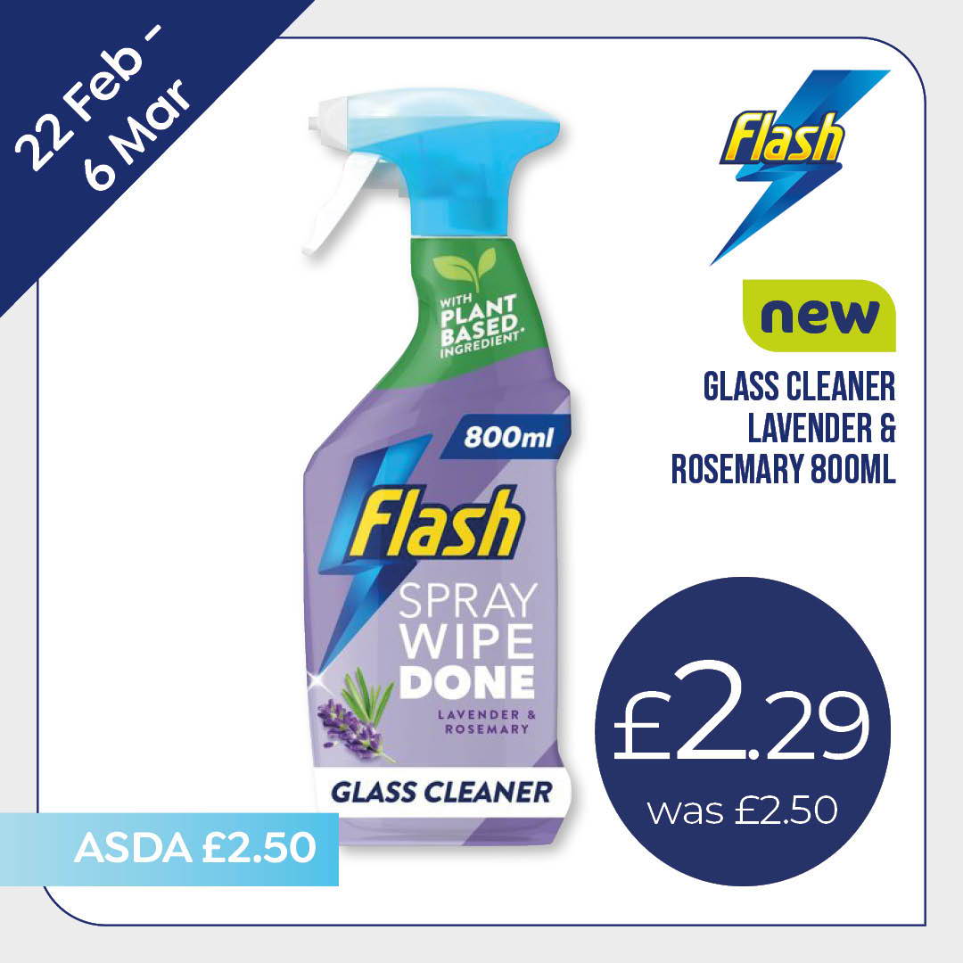 New Flash glass cleaner lavender & rosemary