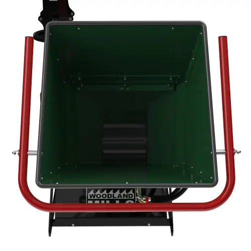 TF810 Wood Chipper large infeed hopper - top view