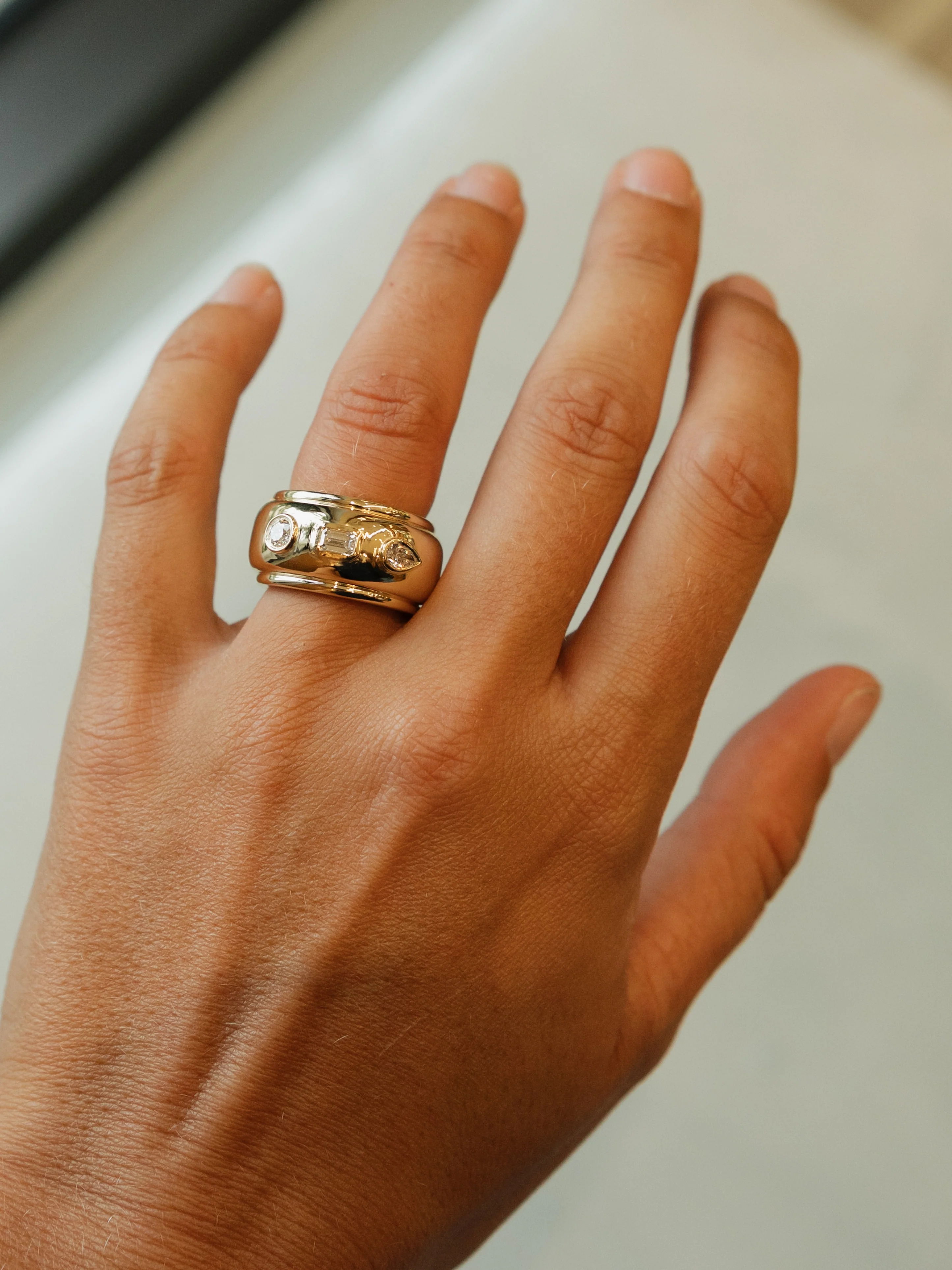 Diamond Bubble Oura Ring