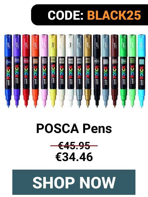 Posca PC - 1M Extra-Fine Bullet Tip - Set of 16 Colours