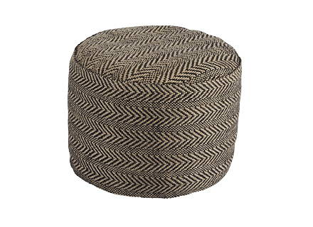 Chevron patterned pouf.