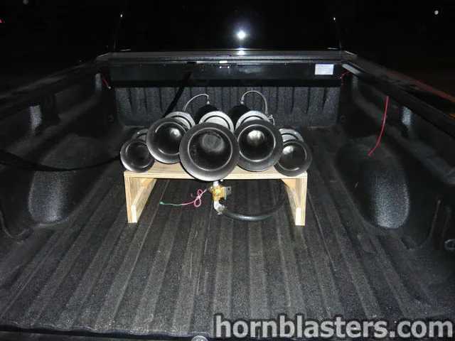 Nathan AirChime K5LA locomotive horn bells bracket mounting or supply plumbing on Paul's GMC Sierra photo 2