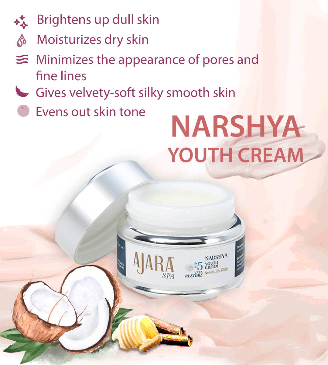 Beneficios de 5 productos en 1 con Narshya Youth Cream