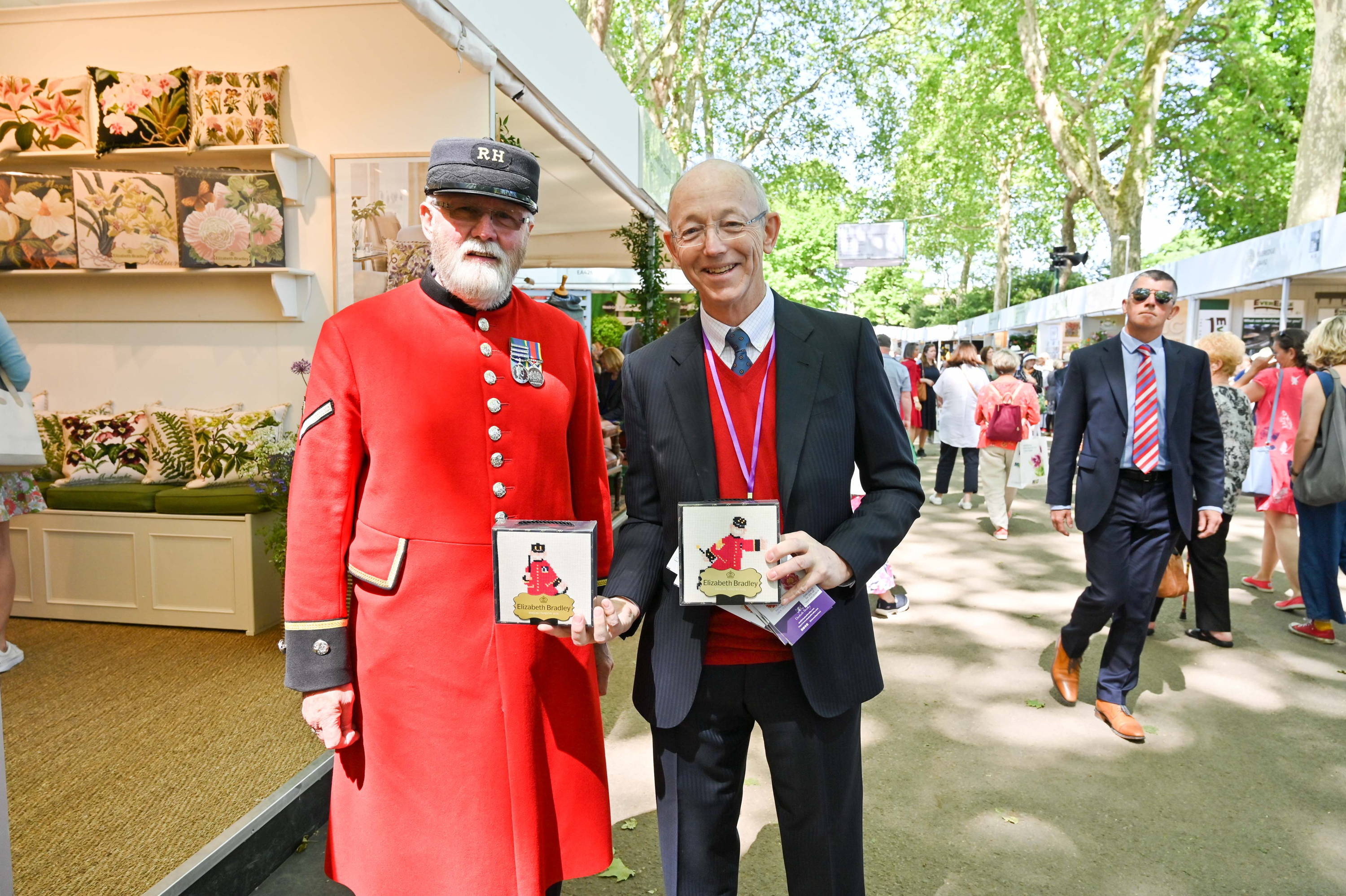 Elizabeth Bradley owner with one of the Chelsea Pensioners