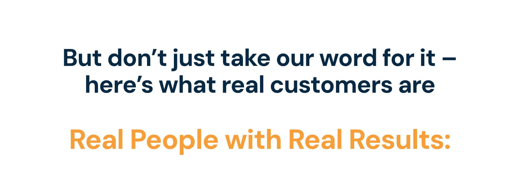 Texto que promociona testimonios de clientes con la frase