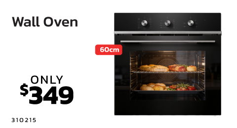 Wall oven with food inside, priced at $349.
