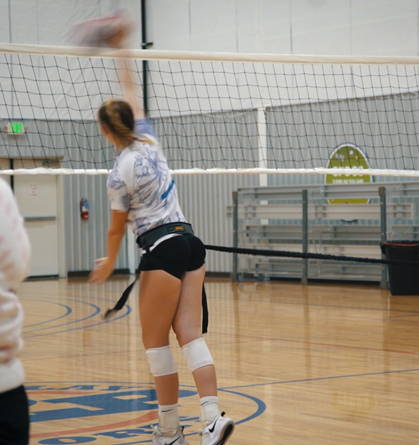 volleyball hitting power using hip harness and band