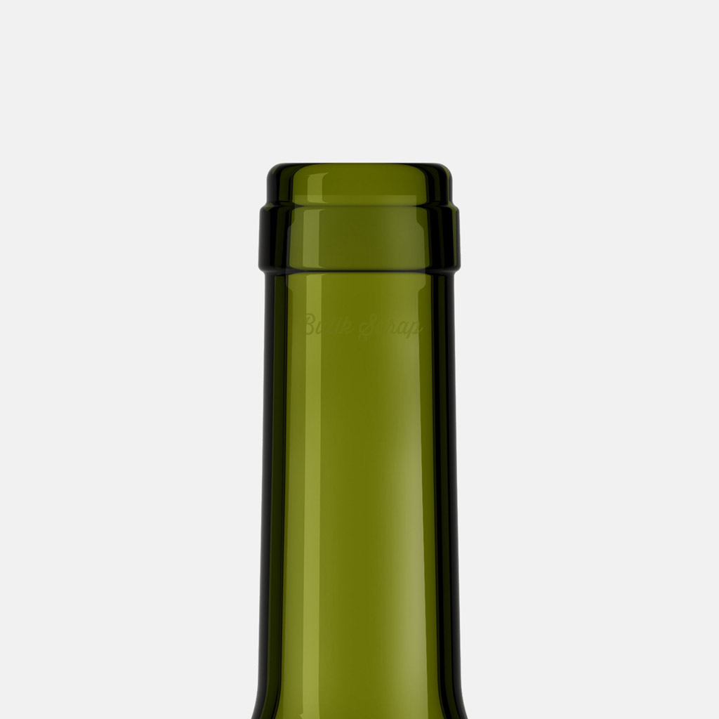 Oliva Zeytin Yeşili Şarap Şişesi Ağız Detayı - Butik Şarap