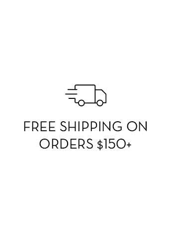 Free shipping on orders over $150 with a delivery truck icon.
