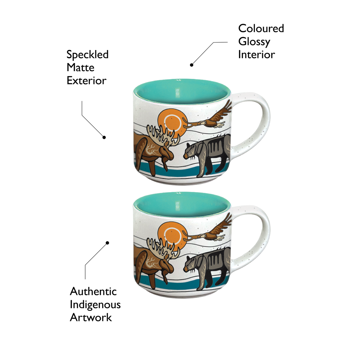 Ceramic Espresso Mug diagram — Native Northwest